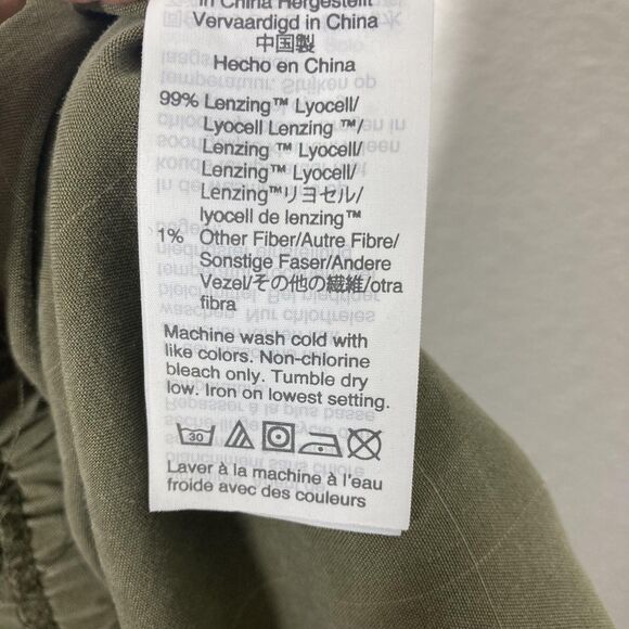 Madewell Jumpsuit Womens Medium Short Sleeves Green Tie Waist Wide Leg Lyocell - Picture 16 of 16